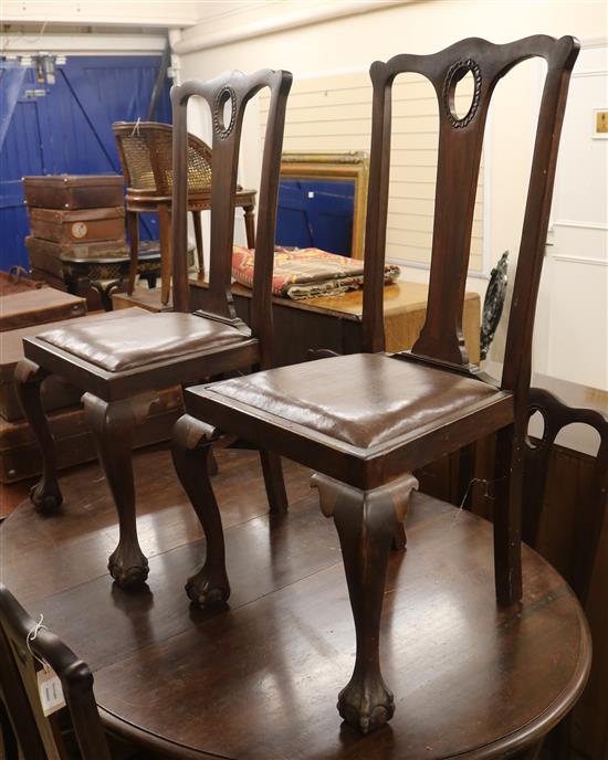 A set of six Chippendale style mahogany dining chairs
